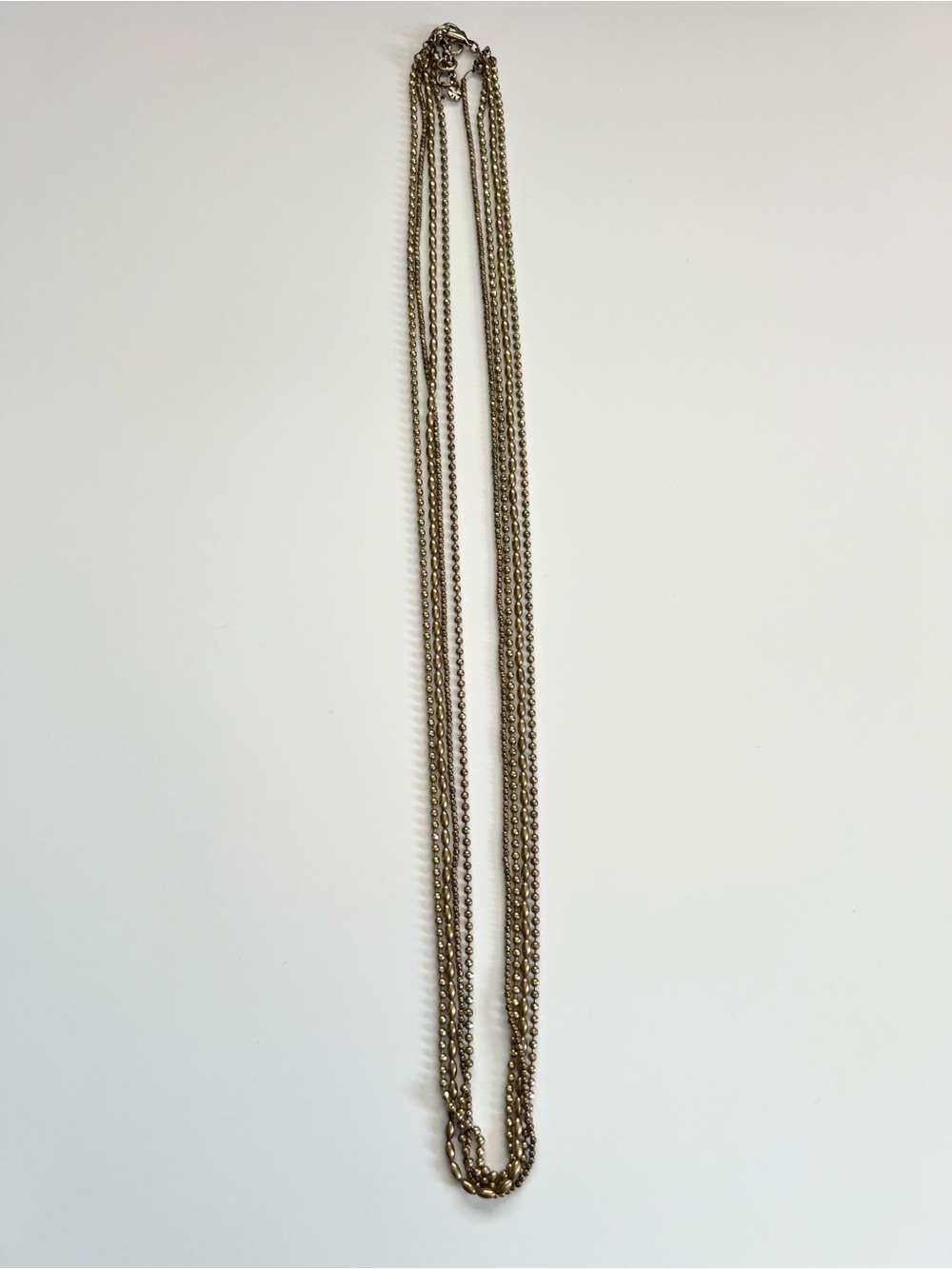 Lucky Brand Long Layered Gold Tone Beaded Necklace